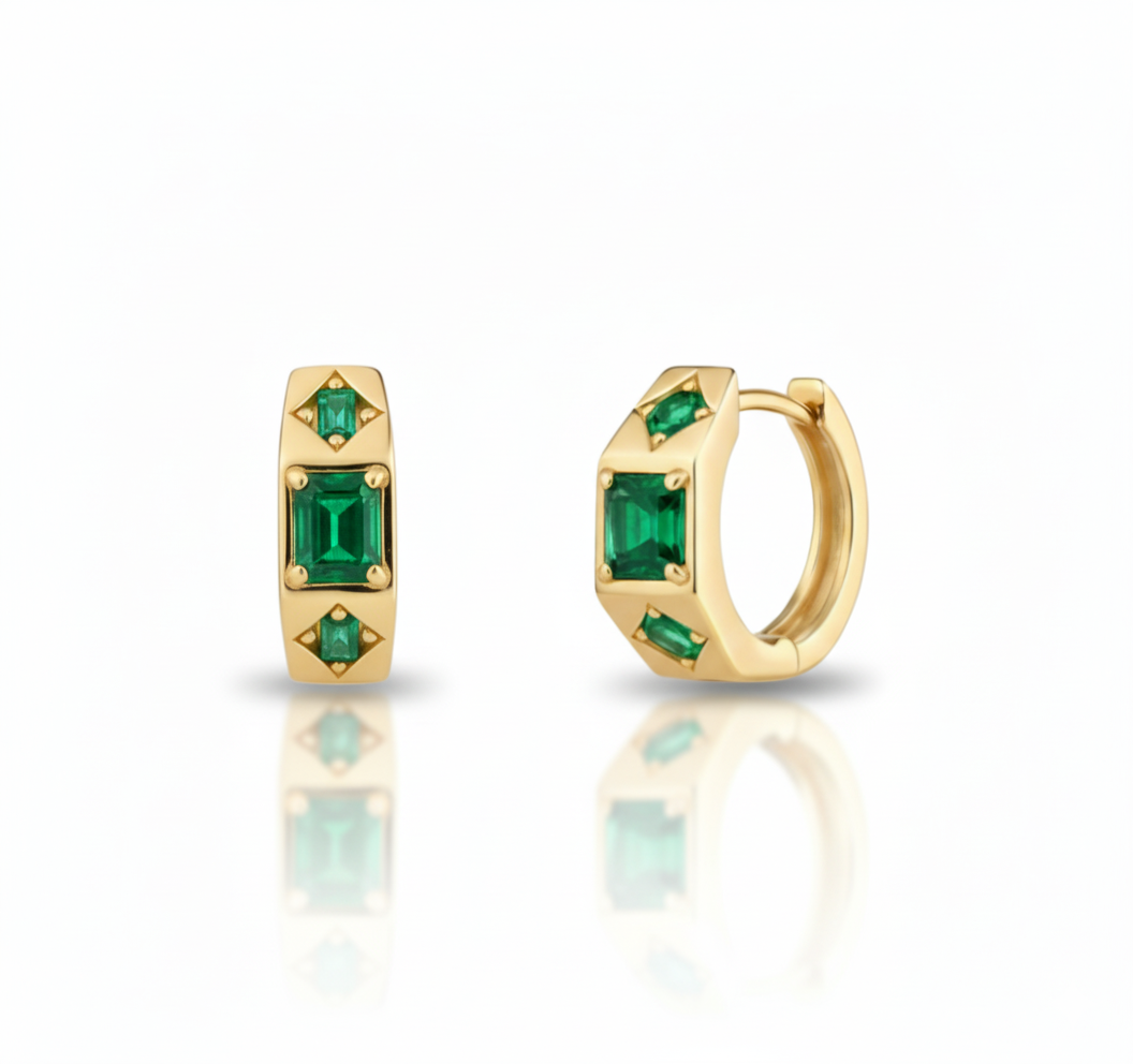 Aurielle Emerald Hoops-0