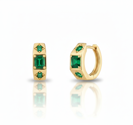 Aurielle Emerald Hoops-0