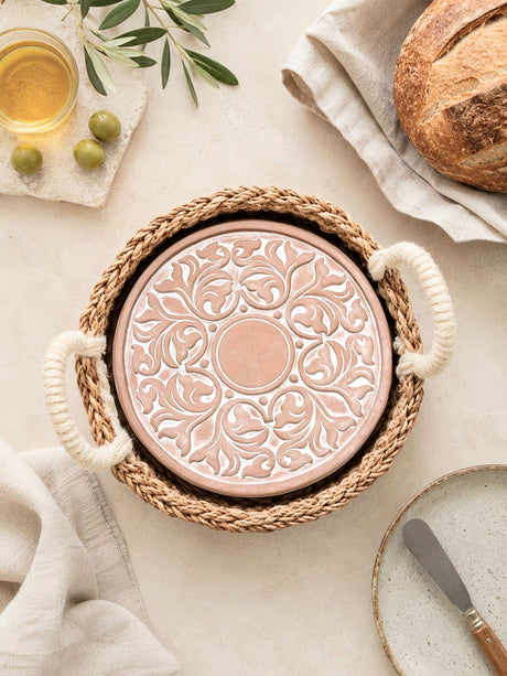 Bread Warmer & Basket - Vintage Vine Round-1