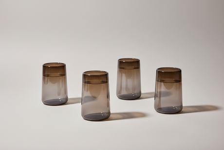 Mario Tall Smoke Luster Glass - Set of 4 - Sumiye Co