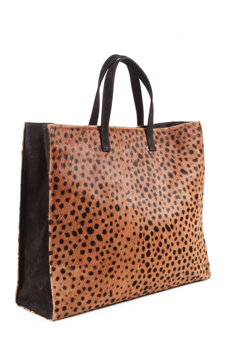 Tote-Leopard Genuine Calf Hair - Sumiye Co