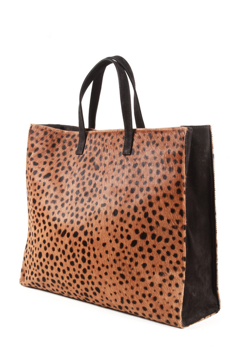 Tote-Leopard Genuine Calf Hair - Sumiye Co