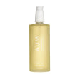 A yellow bottle with a white pump labeled 'AUM' from AUM Skincare, containing a lavender body oil.