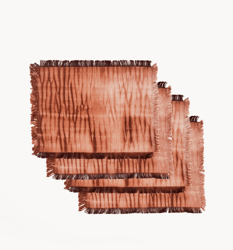 Tie Dye Cotton Placemat - Brown (Set of 4) - Sumiye Co