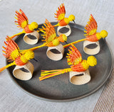 Hummingbird Napkin Ring (Yellow/Orange) – Table Decor Colombia