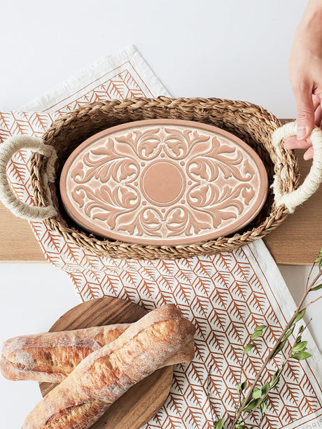 Bread Warmer & Basket - Vintage Vine Oval-2
