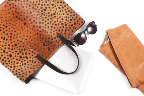 Tote-Leopard Genuine Calf Hair - Sumiye Co