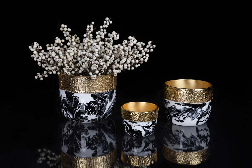 Bianco Nero Cache Pots