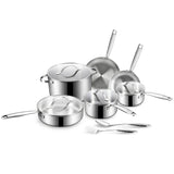 BE | LIVING Essential Series 12 pcs Cookware Set (Triply Stainless Steel)