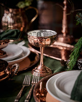 Vintage-Inspired Copper Coupe Glasses | Set of 2 | Tin-Lined, 6.25”