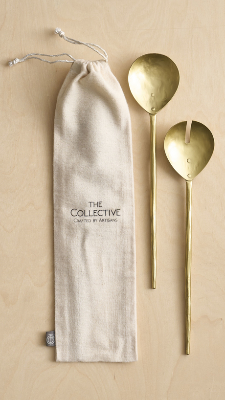 Forge Brass Salad Servers - Set of 2 - Sumiye Co