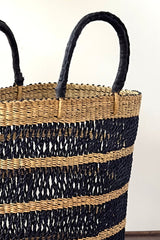 String Basket Tote - Natural & Black