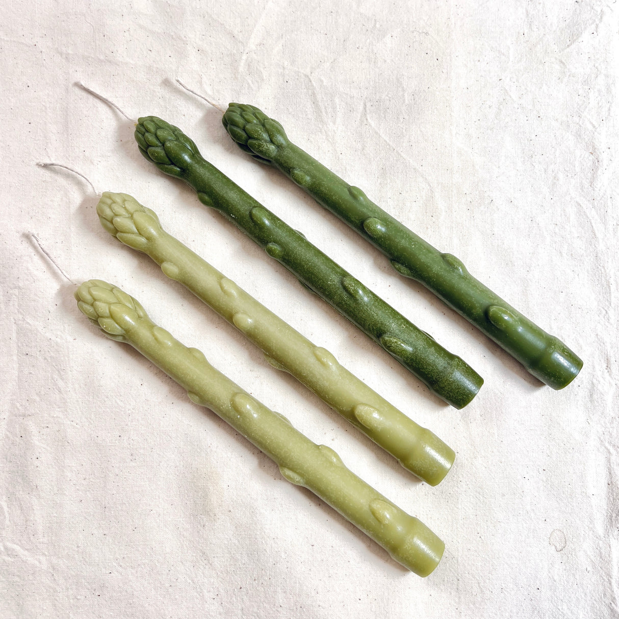 Handcrafted Asparagus Candles – Botanical Taper Candles – Set of 2 - Sumiye Co
