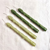 Handcrafted Asparagus Candles – Botanical Taper Candles – Set of 2 - Sumiye Co