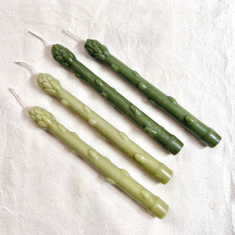 Handcrafted Asparagus Candles – Botanical Taper Candles – Set of 2 - Sumiye Co
