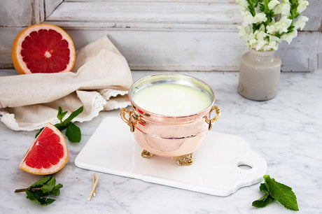 Copper Grapefruit Mint Jardinière Candle | Vintage Inspired French - Sumiye Co