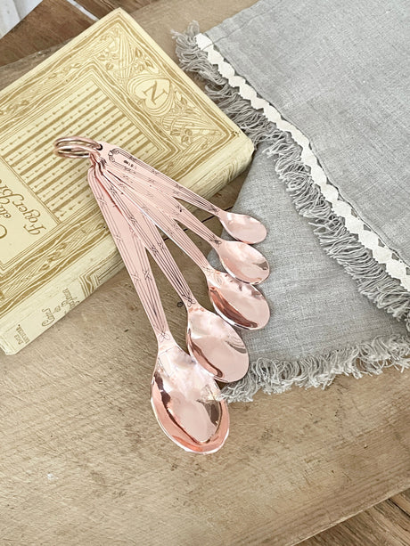 Copper Measuring Spoons (Set of 5)  | Vintage French Inspired - Sumiye Co