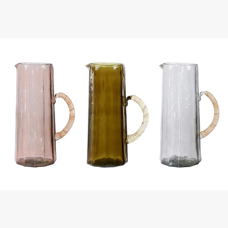 Hammered water pitcher, Brown- 6.25 x 9.5 Inches ( Set of 2 ) - Sumiye Co