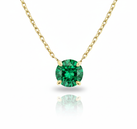 Alira Solitaire Emerald Necklace-0