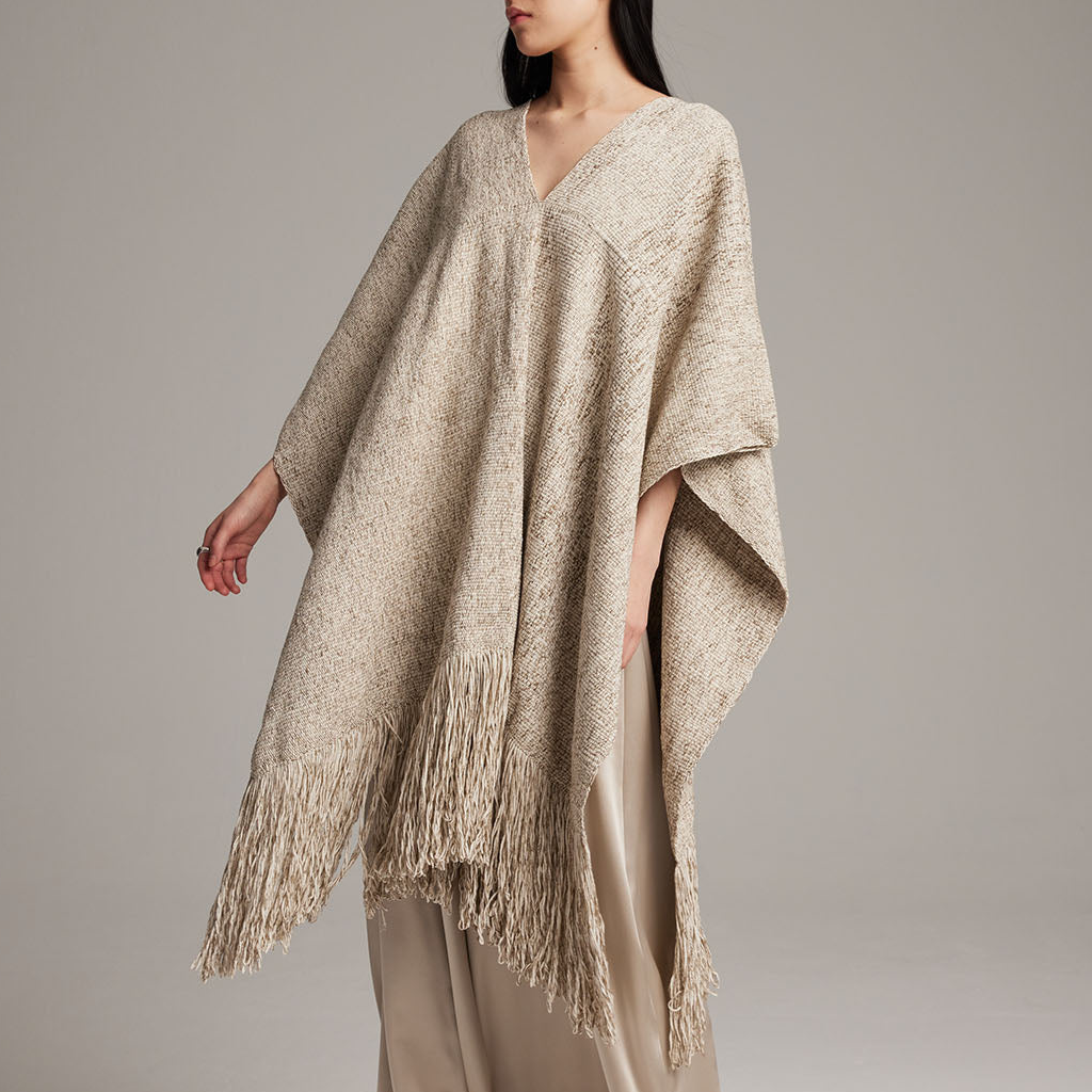Long Marble Fringe Manta | Hand Loomed - Sumiye Co