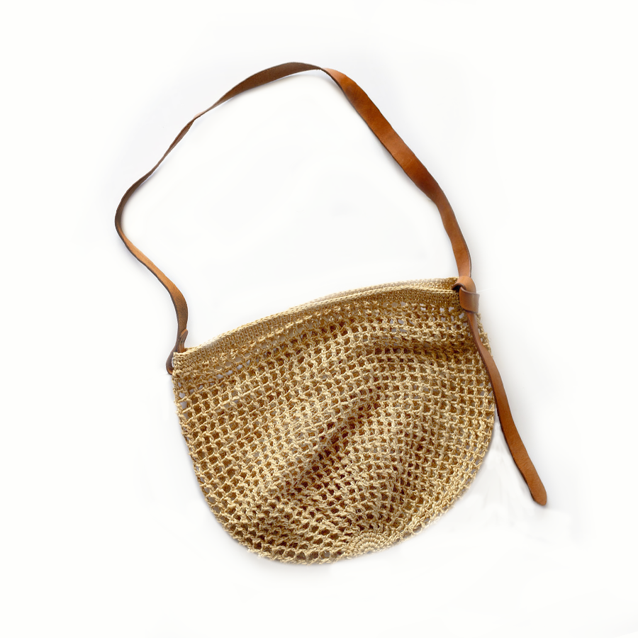 Maria Woven Market Bag - Leather Strap