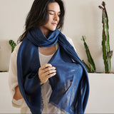 Hand Woven Linen Silk Blend Scarf