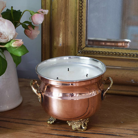 Copper Grapefruit Mint Jardinière Candle | Vintage Inspired French - Sumiye Co
