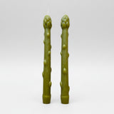 Handcrafted Asparagus Candles – Botanical Taper Candles – Set of 2 - Sumiye Co