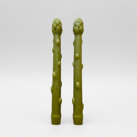 Handcrafted Asparagus Candles – Botanical Taper Candles – Set of 2 - Sumiye Co