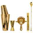 24K Gold Plate Hammered Copper Cocktail Shaker Set - Sumiye Co