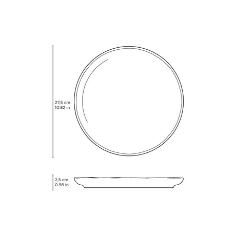 Measurement chart of a round object with dimensions on a white background