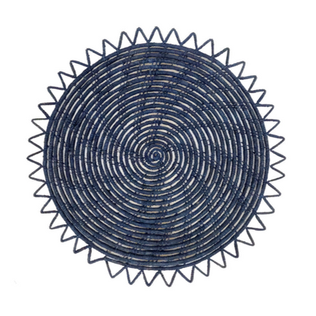 Surya Woven Palm Fiber Placemat - Indigo Blue (Set of 2) - Sumiye Co