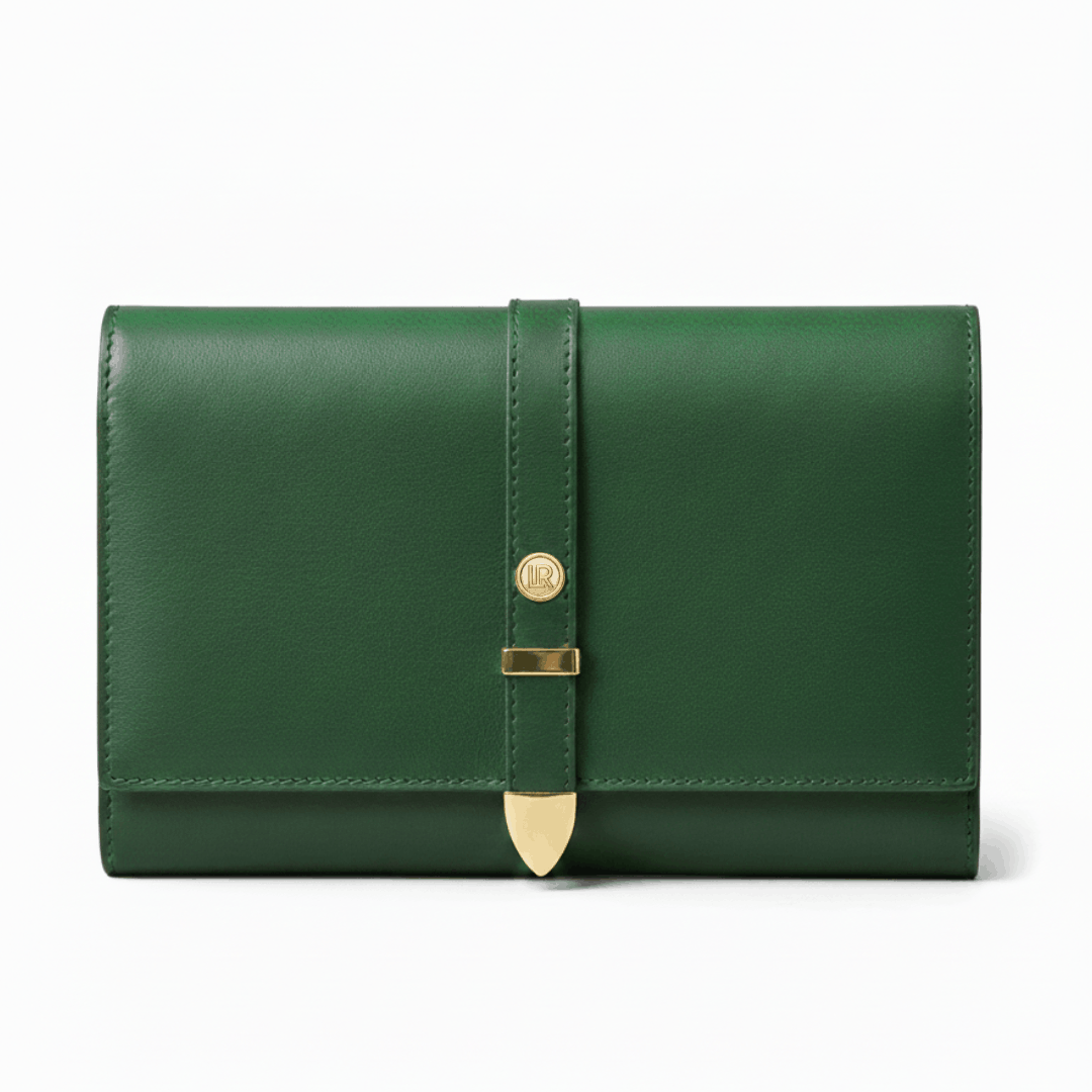 Aspen Forest Green Plant-Based Leather Travel Wallet - Sumiye Co