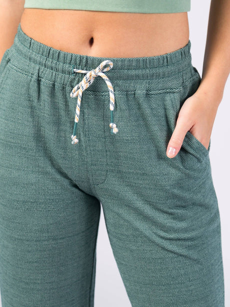 Wide Leg Stretch Pants | Calathea Green - Sumiye Co
