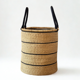 Natural w/ Black Horizontal Stripe Laundry Hamper