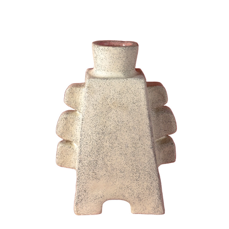 Decorative vase with a textured surface on a white background