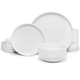 Dinnerware Set, 12 Piece Service for 4, Ceramic, Cambridge Classics