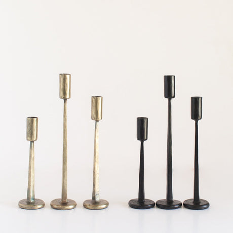 S/3 Dante Candlesticks - Black Finish - Sumiye Co