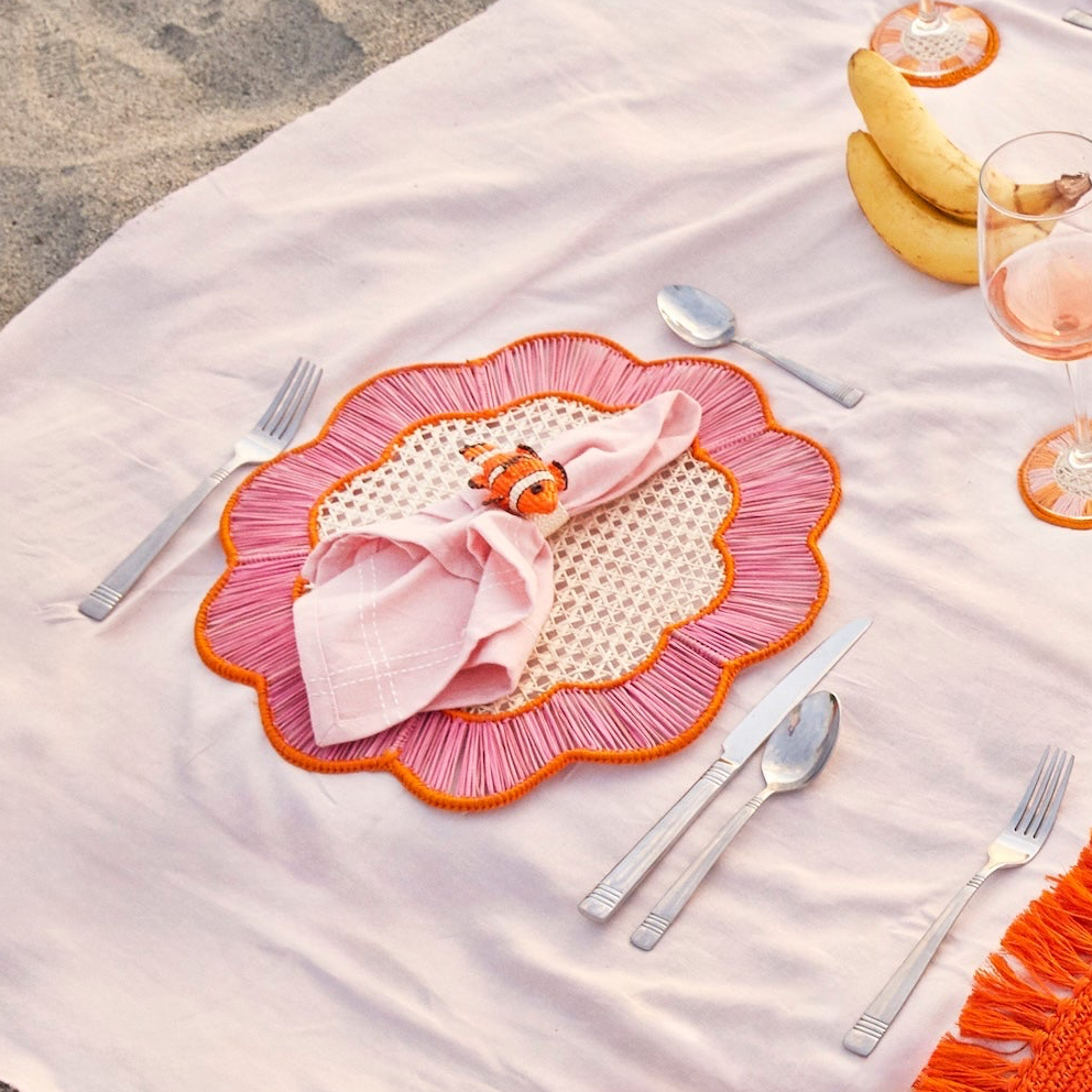Breezy Woven Placemats Orange/Pink (Set of 2)
