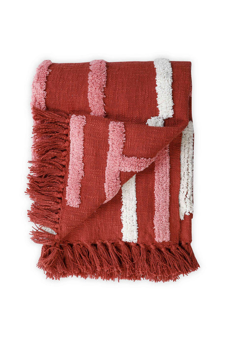 Rani Handmade Boho Throw Blanket, Wine -50x60 Inch - Sumiye Co
