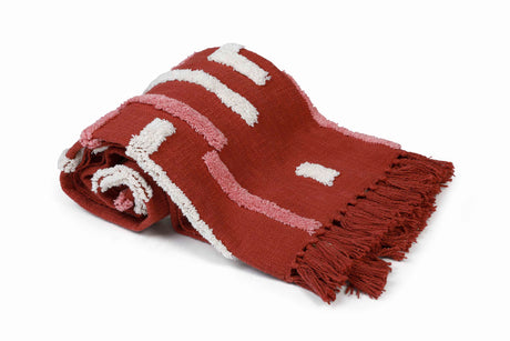 Rani Handmade Boho Throw Blanket, Wine -50x60 Inch - Sumiye Co