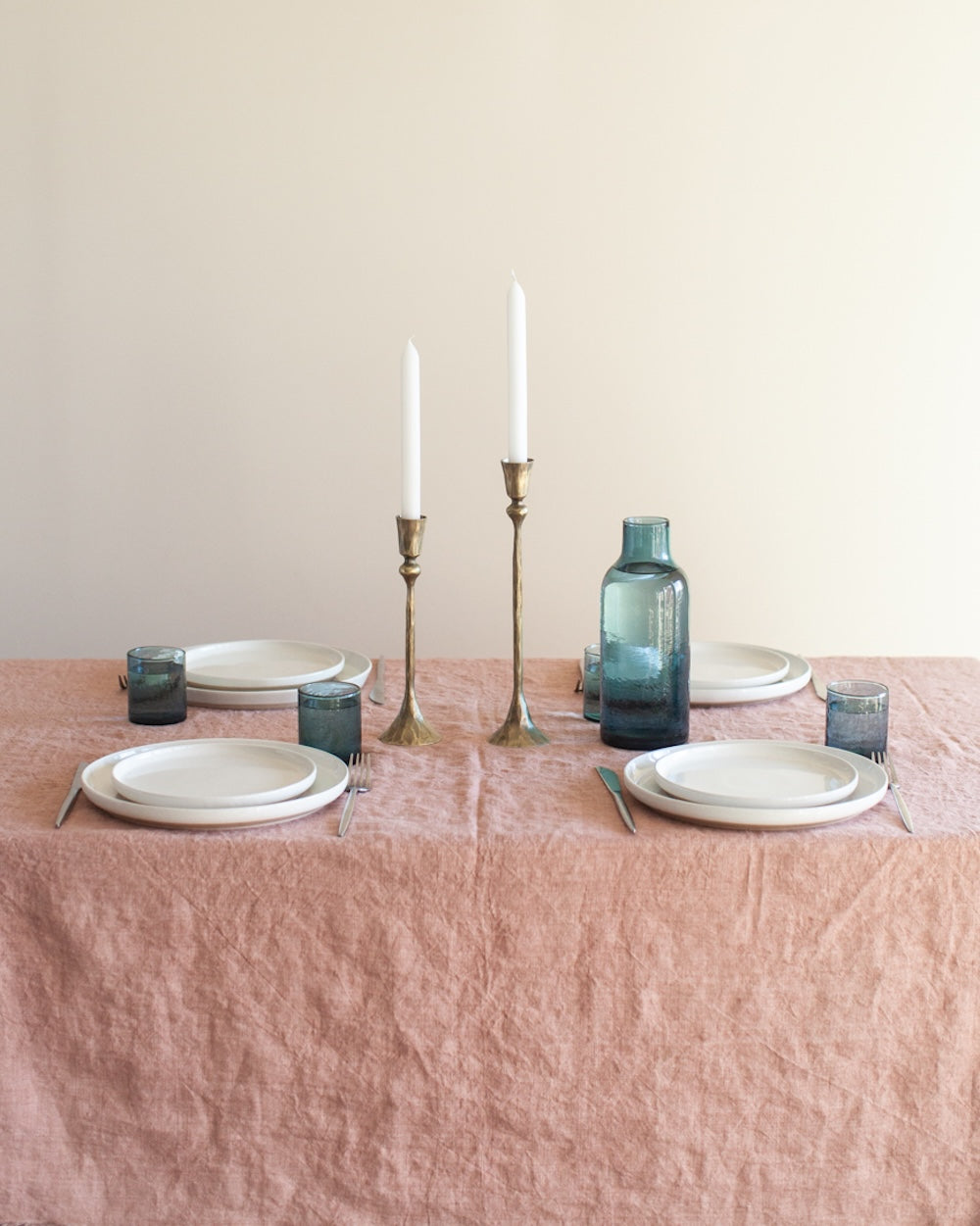 S/2 Gemini Candlesticks - Brass Finish - Sumiye Co