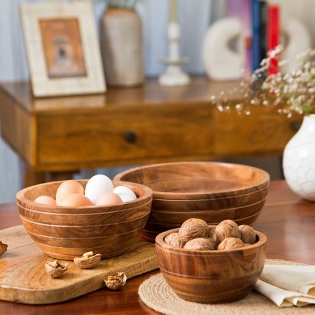 Grava Acacia Wood Bowls - Sumiye Co