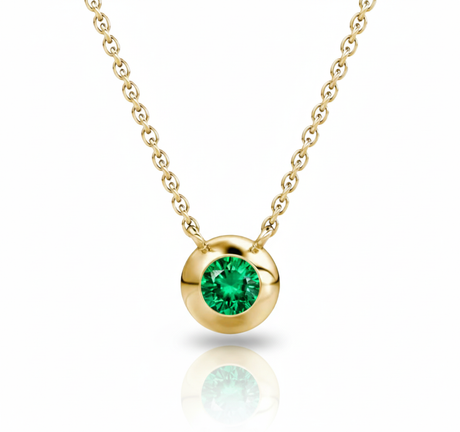 Soléa Bezel Emerald Necklace-0