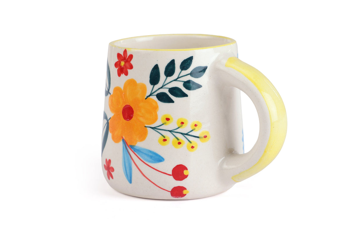 Floral Extravaganza Coffee Mug- Multi ,  3.5 X 2.5 Inches ( Set of 4 )
