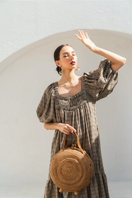 Emma Oversized Rattan Round Satchel - Sumiye Co