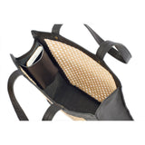 Tall Rattan & Leather Tote Bag - Sumiye Co