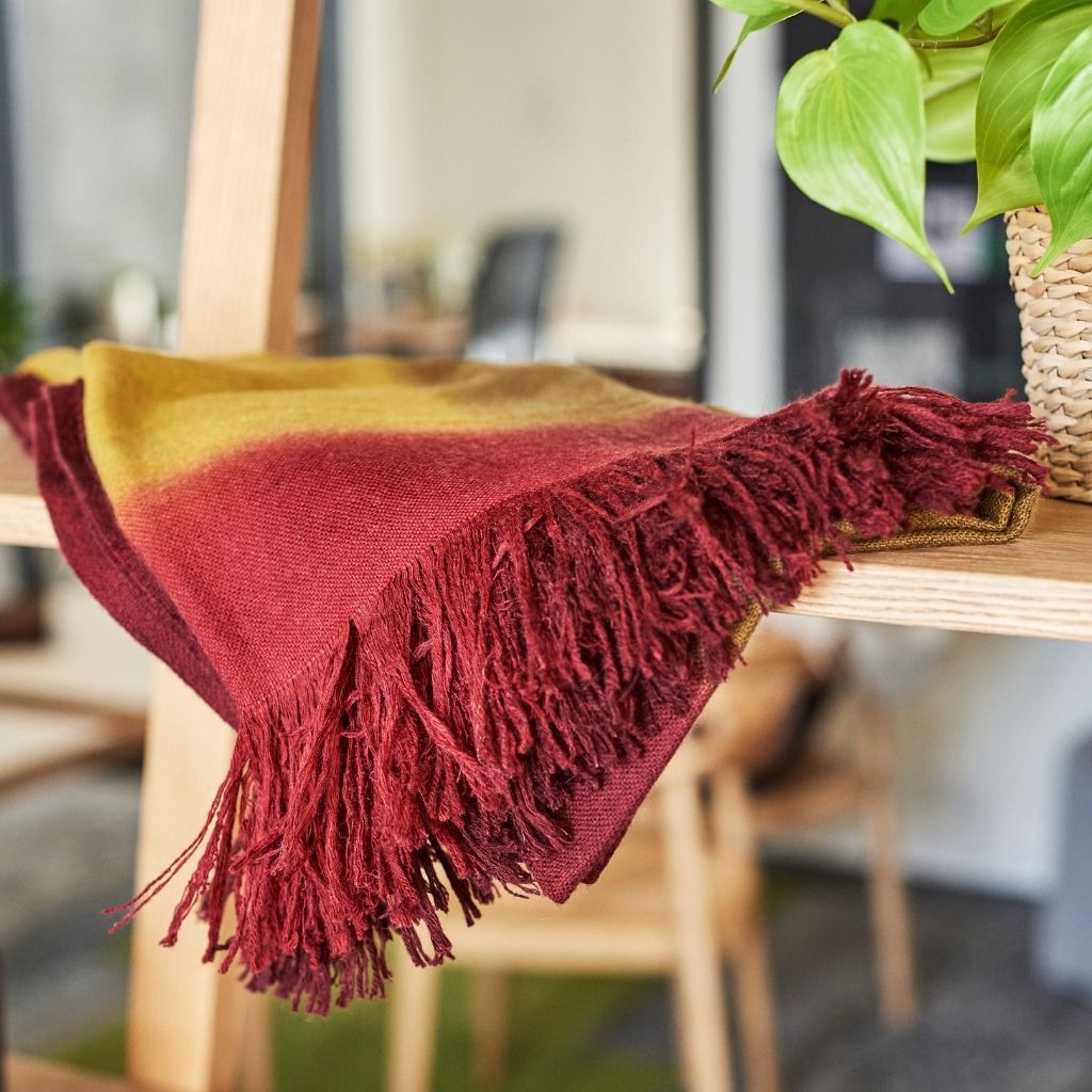 Marigold Merino Ombre Handloom Throw - Sumiye Co