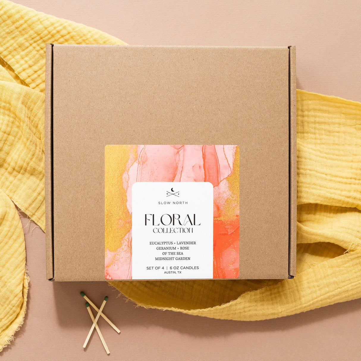 Floral Collection - 4 Pack | 6oz Travel Scented Candles