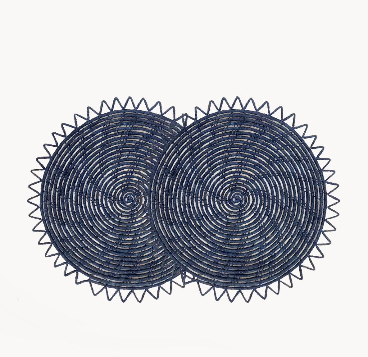 Surya Woven Palm Fiber Placemat - Indigo Blue (Set of 2) - Sumiye Co